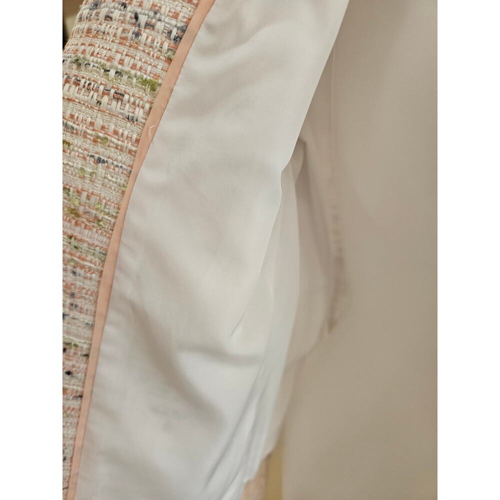 Karl Lagerfeld Pink Tweed Jacket Vintage Gold Hardware Zip Up Sz 4 - Picture 9 of 12